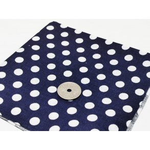 Patchwork stof  bl og hvid prikker (nyt)