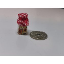 Glas krukke med stof lg (ny)