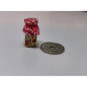 Glas krukke med stof lg (ny)