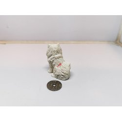 Hvid hund i resin (brugt)