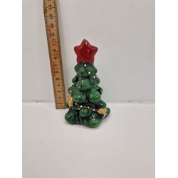 Juletr med lys i porceln (brugt/lidt defekt)