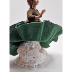 Dukke dame i hrd plastik (vintage) Hjde 12,5 cm 