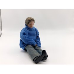 Dukke mand scala 1:12 delvis porceln. 14,5 cm