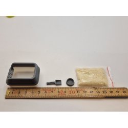 Katte bakke/toilet, skovl, sand og madskl i plastik (nyt)