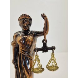 Themis retfrdigheds gudinde i metal p marmor fod (vintage)