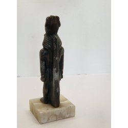 Egyptisk figur i metal p marmor fod (vintage)