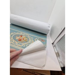 Grnt selvklbende tapet med blomster 52  29 cm (nyt)