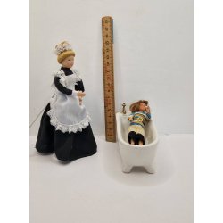 Badekar i porceln med mnster p siden (vintage)