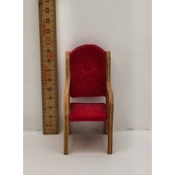 Stol i tr med velour sde (vintage)