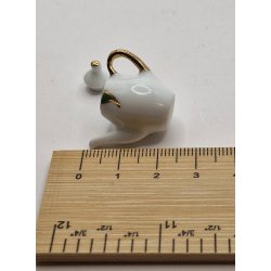 Te/Kaffekande i porceln med grnt mnster og guld kant (ny)