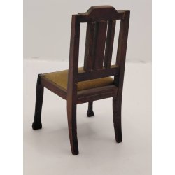 Spisebordsstol/kontor stol i tr� med velour s�de (vintage)