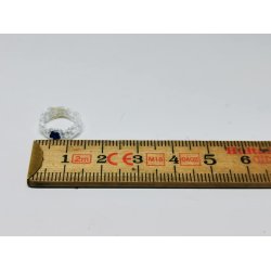 Strmpebnd med bl sten (hndlavet)