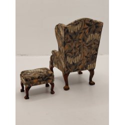 L�nestol inkl skammel (ny) 1:12