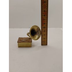 Grammofon i metal (vintage) 1:12