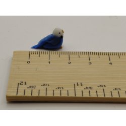 Bl� undulat med hvidt hoved  (h�ndlavet) 1:12/1:16