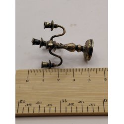 Kandelaber/5 armet lysestage i metal inkl lys (antik) 1:12