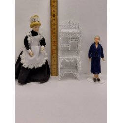 Reol i metal med patina  (brugt) 1:12/1:16