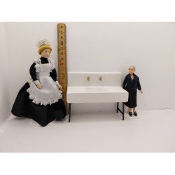 Vask/udek�kken vask i porcel�n med st�l ben (brugt/som ny)