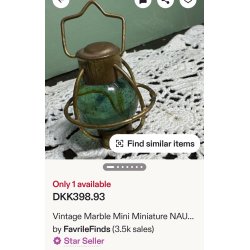  Skibslanterne i metal og med glaskugle (antik)