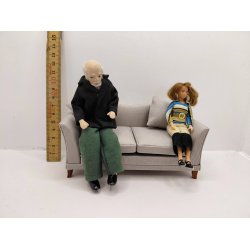 Sofa inkl 2 pude. 1:12 (brugt/som ny)