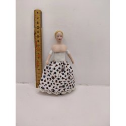 Nederdel med blonde kant til dukke scale 1:12 (h�ndlavet)