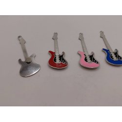 1 stk flad el guitar med magnet bag p� (ny)