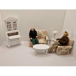 Bordlampe "a la Verner Panton" i plastik til dukkehus scala 1:12 (hndlavet) 