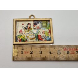 Nisse tegning i metal ramme (antik/lidt defekt)