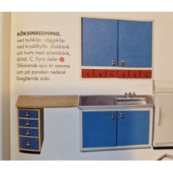 Kkken sidebord med skuffer fra 1960'erne. Lundby (gammel)