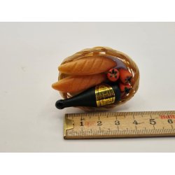 Kurv med champagne og brd (brugt)