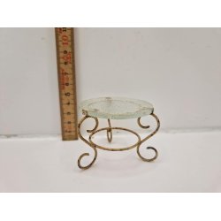 Rundt bord med glas plade (vintage)