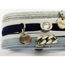 The Rubz Hairtie Navy Blue/Silver