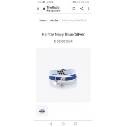 The Rubz Hairtie Navy Blue/Silver