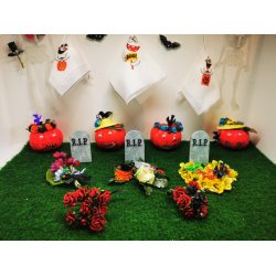 Halloween/gravsted buket (hndlavet)