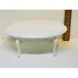 Ovalt spisebord i hvid (nyt)