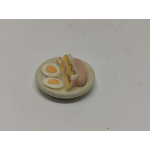 Tallerken med morgen mad (brugt)