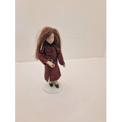 Knap gul, bl, brun  0,4 cm (ny)