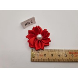 Rosette med perle (ny)  4 cm