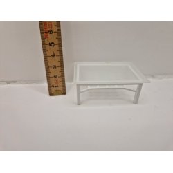 Sofabord med gennemsigtig bordplade i plastik (nyt)