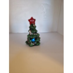 Juletr med lys i porceln (brugt/lidt defekt)