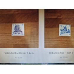 1 stk Hollandsk flise (brugt/fin stand)