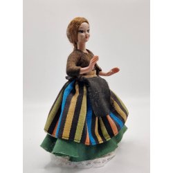 Dukke dame i hrd plastik (vintage) Hjde 12,5 cm 