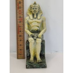 Egyptisk Farao figur i hrdt materiale (muligvis sten eller gibs) (vintage)