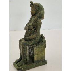 Egyptisk figur Isis med barn i metal (vintage)