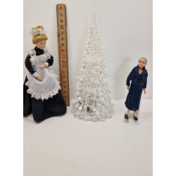 "Is" juletr med lys, der skifter farve (brugt/lidt defekt)