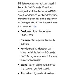 Keramik skl. J. Andersson Hgans (hndlavet)