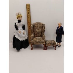 L�nestol inkl skammel (ny) 1:12