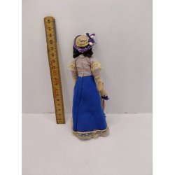 Dukke. Fin dame med parasol. Scale 1:12 (brugt/som ny) 15 cm