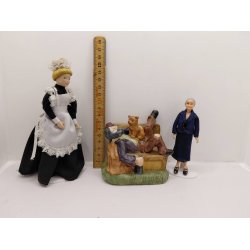 Vagabond p� b�nk med �l og hundehvalp (vintage)