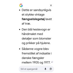 Vogn i tr� (antik) Muligvis f�ngsel leget�j